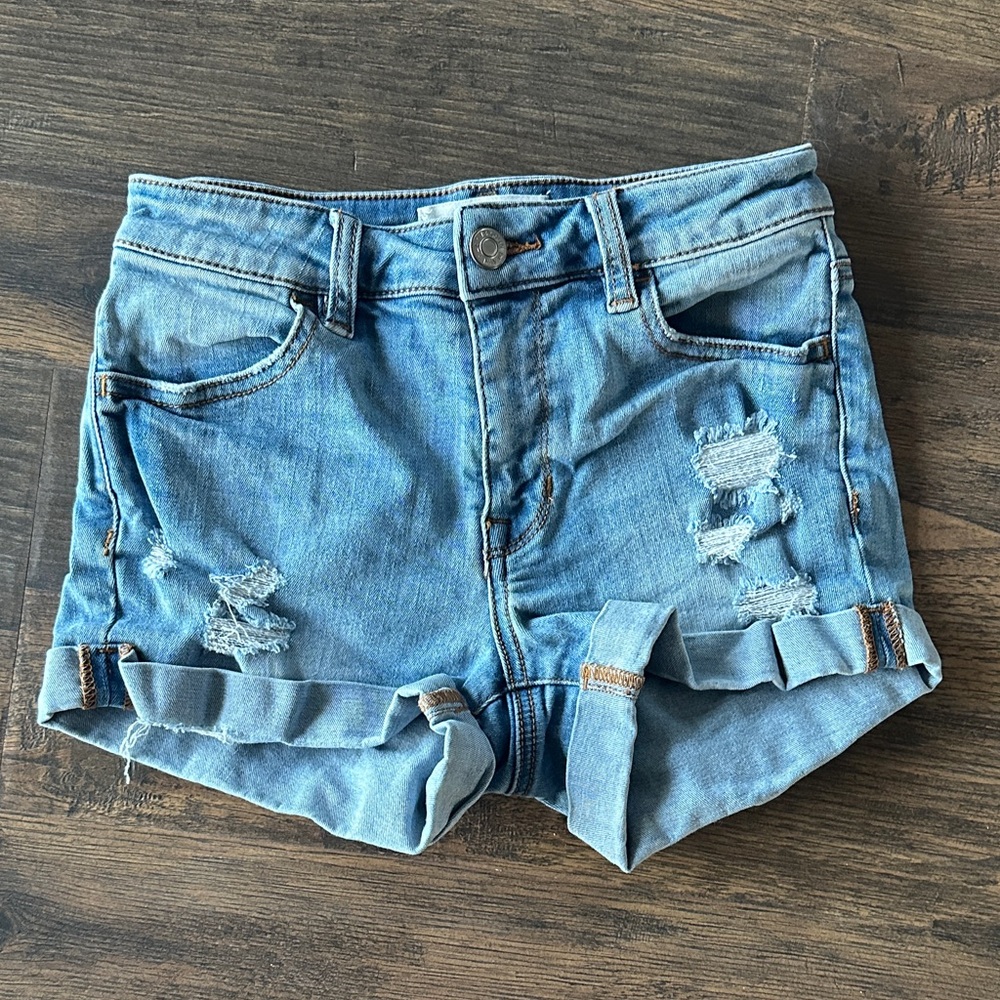 PacSun Light Blue Distressed Jean Shorts